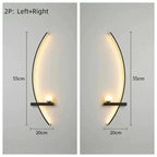 Modern LED Wall Lamp – Minimalist Art Design for Bedroom, Living Room, and Bathroom, Gold/Black