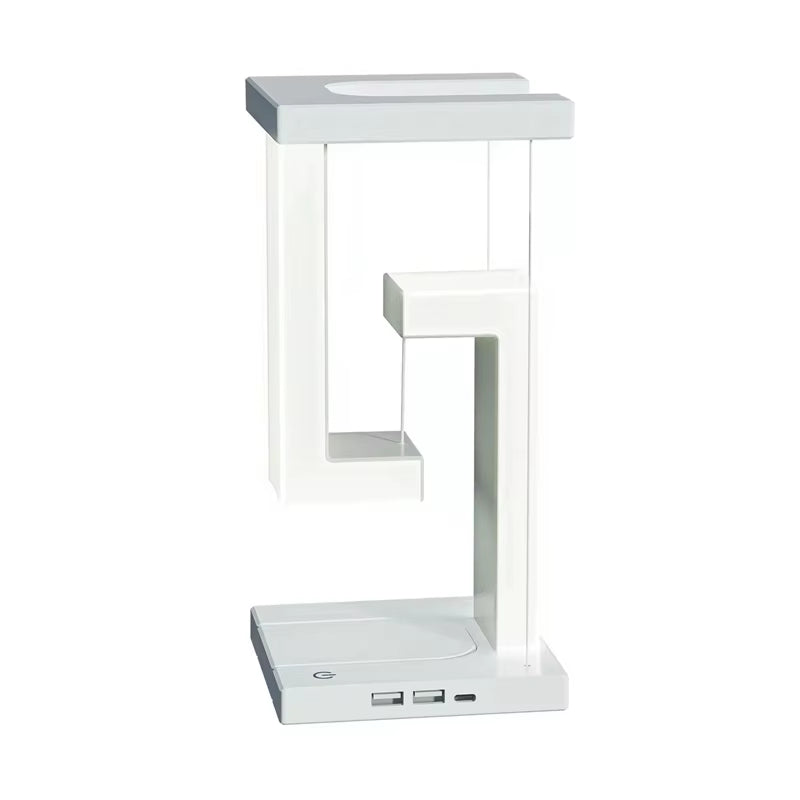 Innovative Floating Desk Lamp with Wireless Charging & USB Port - Perfect Bedside Companion for Your Devices