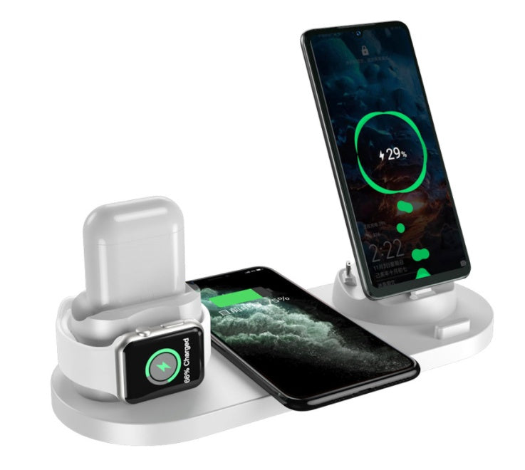 Ultimate 6-in-1 Wireless Charging Dock Station for iPhone and Apple Watch - Fast Charging Pad