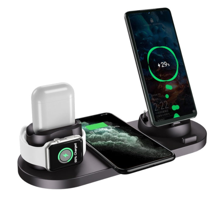 Ultimate 6-in-1 Wireless Charging Dock Station for iPhone and Apple Watch - Fast Charging Pad