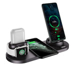 Ultimate 6-in-1 Wireless Charging Dock Station for iPhone and Apple Watch - Fast Charging Pad