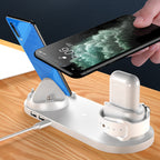 Ultimate 6-in-1 Wireless Charging Dock Station for iPhone and Apple Watch - Fast Charging Pad