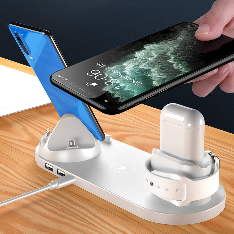 Ultimate 6-in-1 Wireless Charging Dock Station for iPhone and Apple Watch - Fast Charging Pad