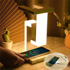 Innovative Floating Desk Lamp with Wireless Charging & USB Port - Perfect Bedside Companion for Your Devices